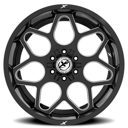 XF OFF-ROAD XF-233 20X10 -12 8X165.1/8X180 GLOSS BLACK & MILLED