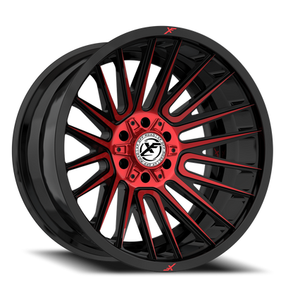 XF OFF-ROAD XF-234 20X10 -24 8X165.1/8X170 GLOSS BLACK & RED MACHINED