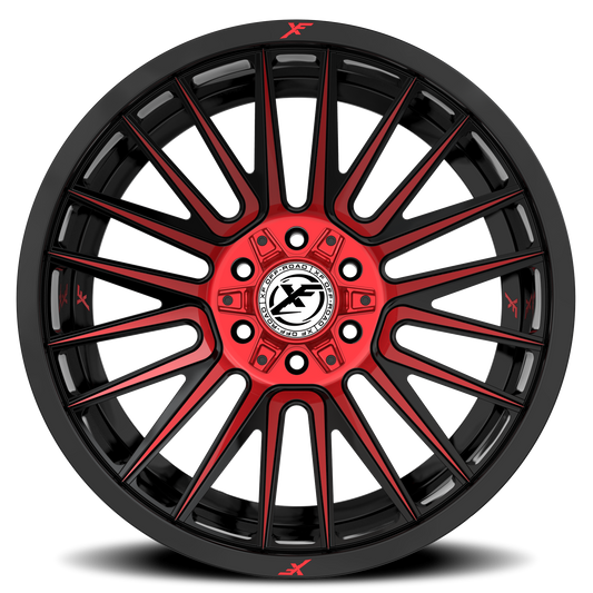 XF OFF-ROAD XF-234 20X10 -24 6X135/6X139.7 GLOSS BLACK & RED MACHINED