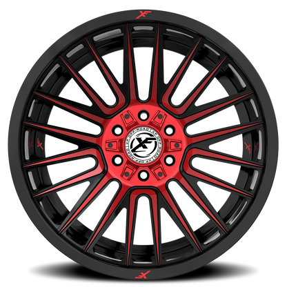 XF OFF-ROAD XF-234 20X10 -12 5X127/5X139.7 GLOSS BLACK & RED MACHINED