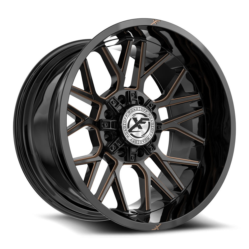 XF OFF-ROAD XF-235 24X12 -44 BLANK 5X/6X GLOSS BLACK & BRONZE MILLED