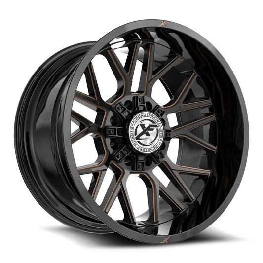 XF OFF-ROAD XF-235 24X12 -44 BLANK 5X/6X GLOSS BLACK & BRONZE MILLED
