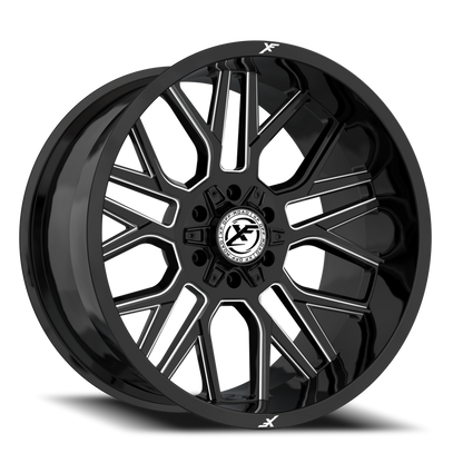 XF OFF-ROAD XF-235 20X10 -12 5X127/5X139.7 GLOSS BLACK & MILLED