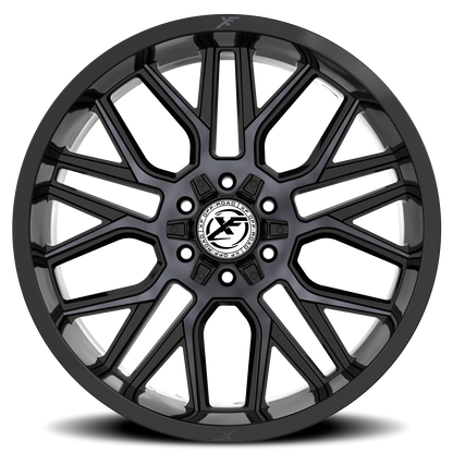 XF OFF-ROAD XF-235 22X12 -44 6X135/6X139.7 GLOSS BLACK & MACHINED TITANIUM DOUBLE DARK TINT