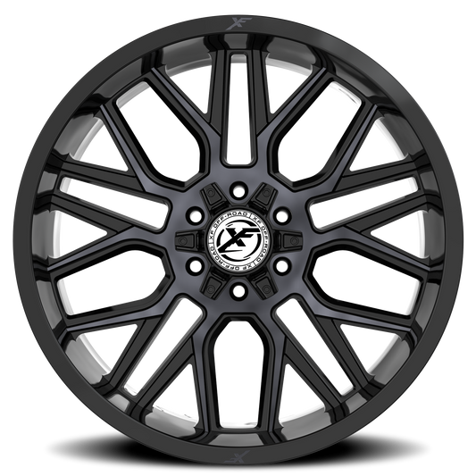 XF OFF-ROAD XF-235 20X10 -12 6X135/6X139.7 GLOSS BLACK & MACHINED TITANIUM DOUBLE DARK TINT