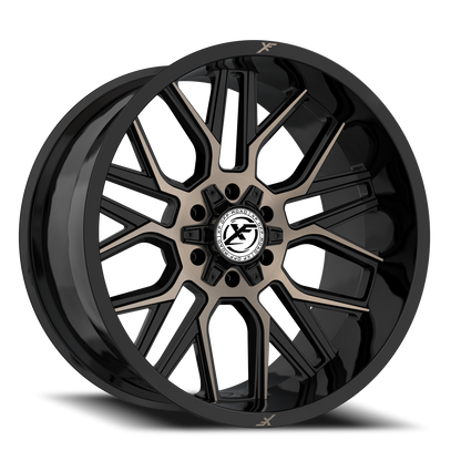 XF OFF-ROAD XF-235 22X12 -44 5X127/5X139.7 GLOSS BLACK & BRONZE MILLED