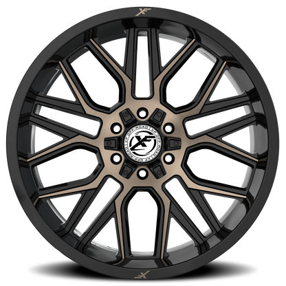 XF OFF-ROAD XF-235 22X12 -44 5X127/5X139.7 GLOSS BLACK & BRONZE MILLED