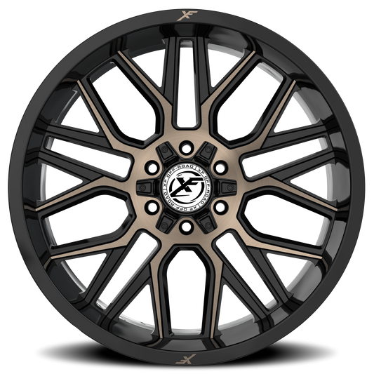 XF OFF-ROAD XF-235 20X10 -12 6X135/6X139.7 GLOSS BLACK & BRONZE MILLED