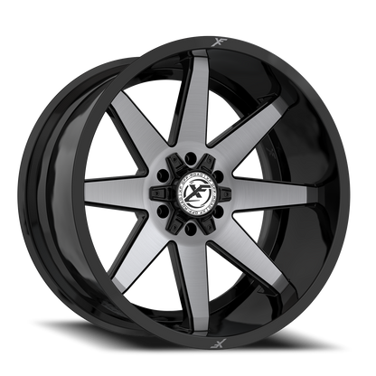 XF OFF-ROAD XF-236 20X9 0 5X127/5X139.7 GLOSS BLACK & BRUSHED DOUBLE DARK TINT