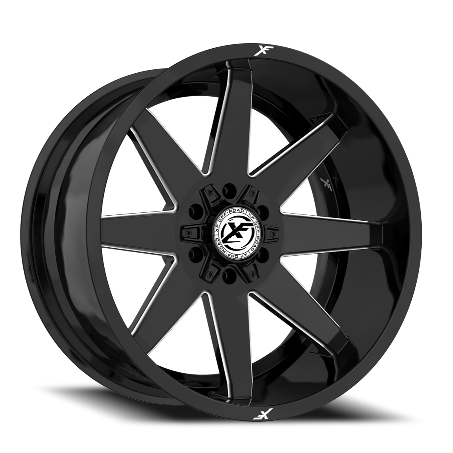 XF OFF-ROAD XF-236 20X10 -12 5X127/5X139.7 GLOSS BLACK & MILLED