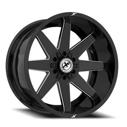 XF OFF-ROAD XF-236 20X10 -12 8X165.1/8X170 GLOSS BLACK & MILLED