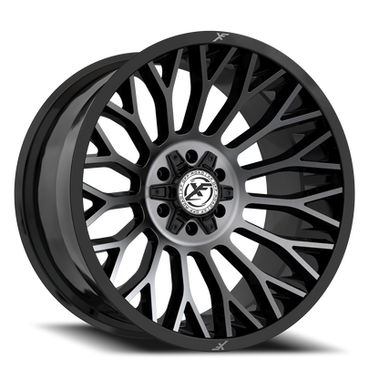 XF OFF-ROAD XF-237 20X9 12 5X127/5X139.7 GLOSS BLACK & BRUSHED DOUBLE DARK TINT