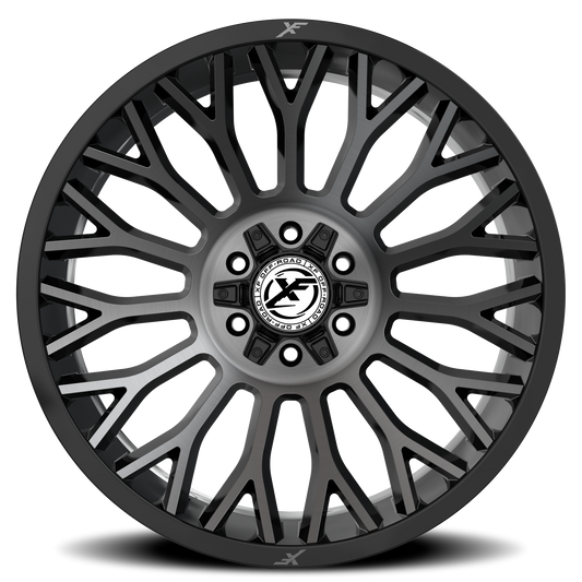 XF OFF-ROAD XF-237 20X9 0 6X135/6X139.7 GLOSS BLACK & BRUSHED DOUBLE DARK TINT