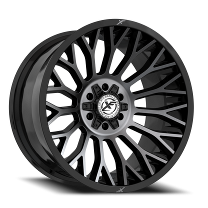 XF OFF-ROAD XF-237 20X9 0 5X127/5X139.7 GLOSS BLACK & MACHINED TITANIUM DOUBLE DARK TINT