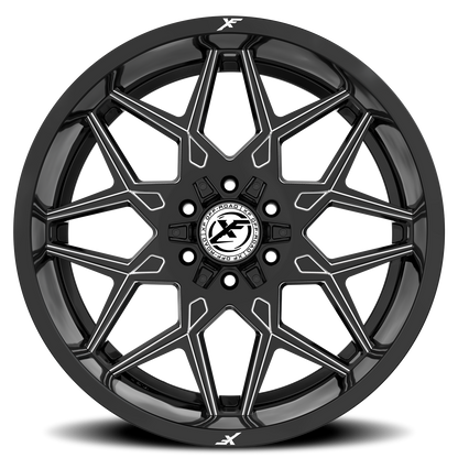 XF OFF-ROAD XF-238 18X9 12 6X135/6X139.7 GLOSS BLACK & MILLED