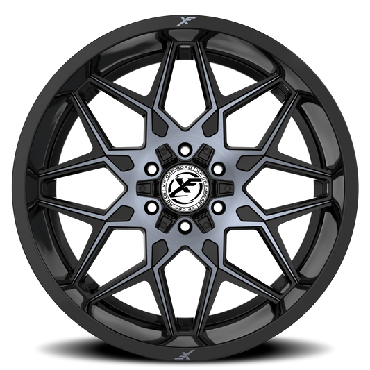 XF OFF-ROAD XF-238 20X10 -24 6X135/6X139.7 GLOSS BLACK & MACHINED TITANIUM DOUBLE DARK TINT