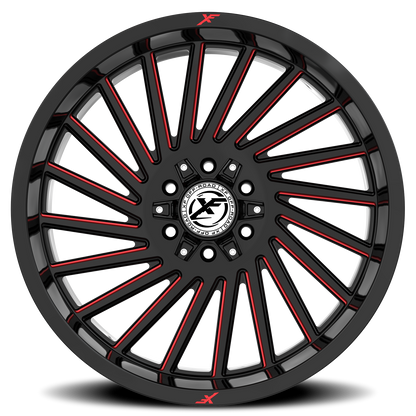 XF OFF-ROAD XF-239 20X9 12 5X127/5X139.7 GLOSS BLACK & RED MILLED