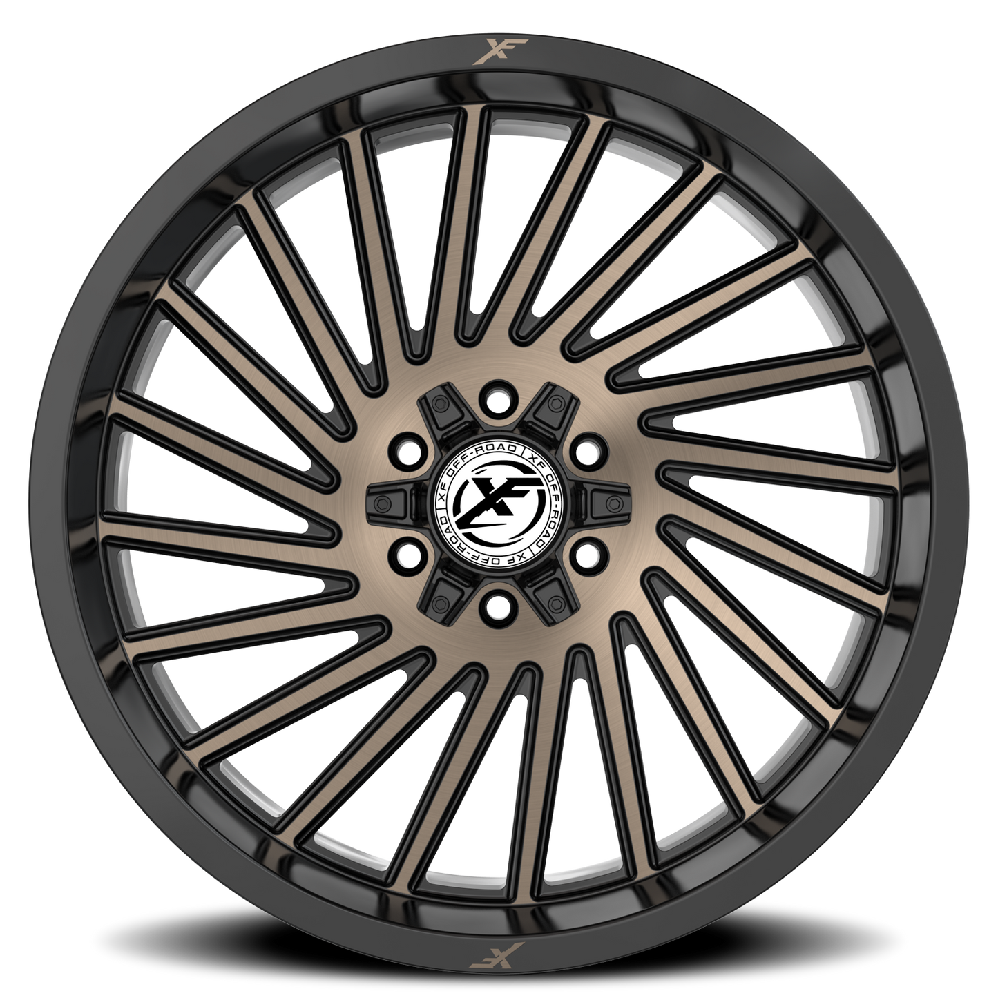 XF OFF-ROAD XF-239 20X10 -24 6X135/6X139.7 SATIN BLACK & BRONZE MACHINED DOUBLE DARK TINT