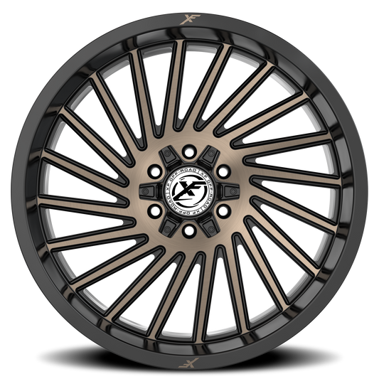 XF OFF-ROAD XF-239 20X10 -12 6X135/6X139.7 SATIN BLACK & BRONZE MACHINED DOUBLE DARK TINT