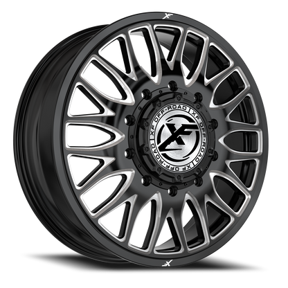 XF OFF-ROAD XF-240 DUALLY 24X8.25 110 10X225 GLOSS BLACK & MILLED
