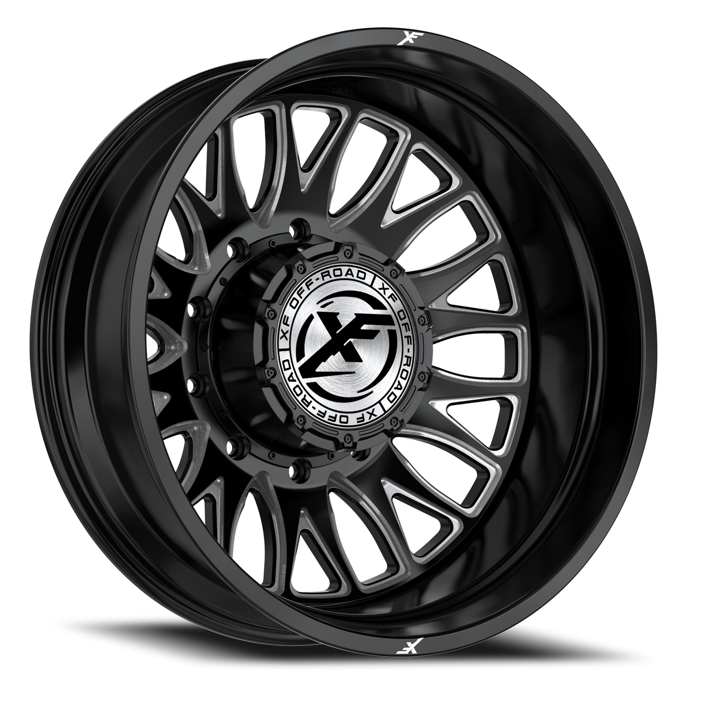 XF OFF-ROAD XF-240 DUALLY 24X8.25 -202 10X225 GLOSS BLACK & MILLED