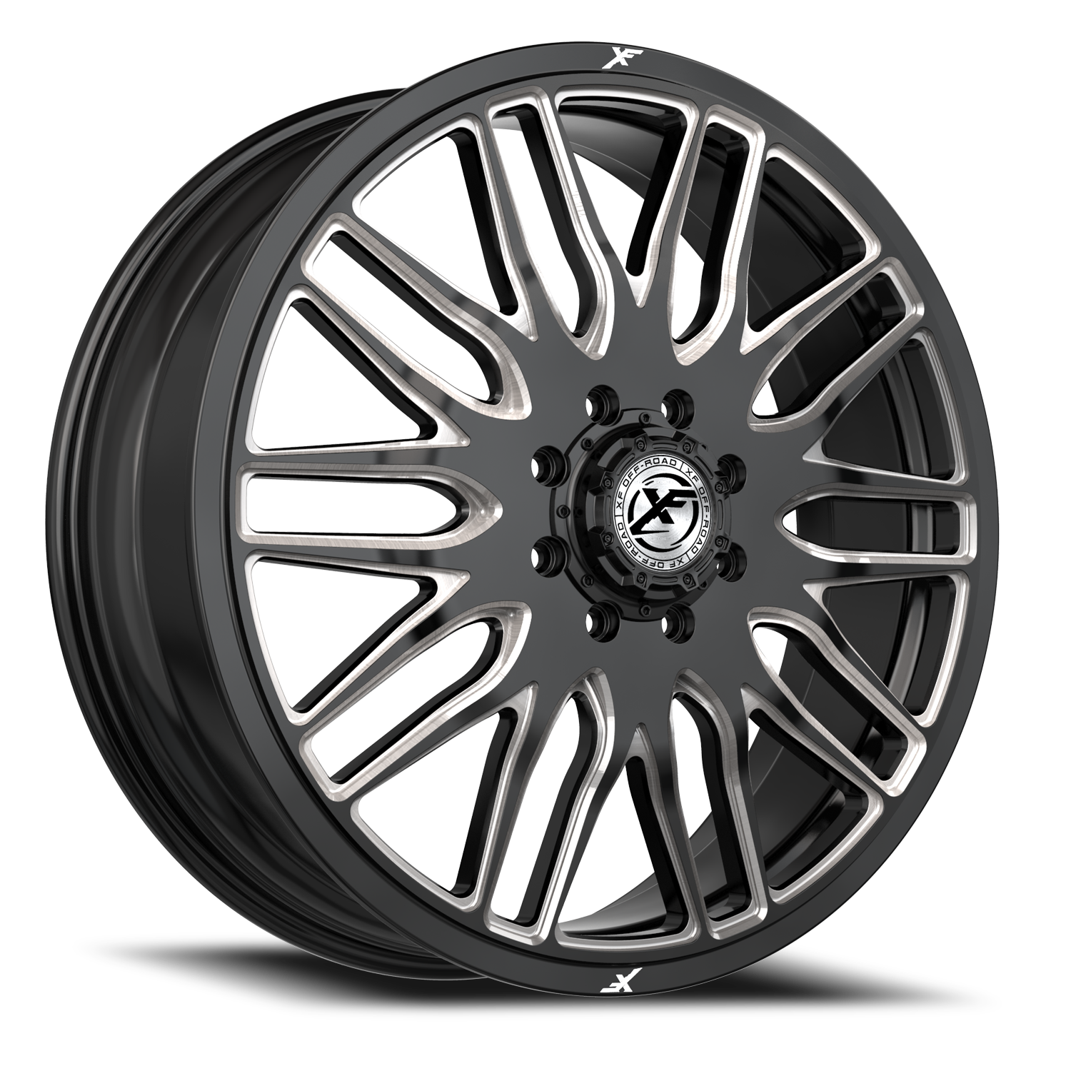 XF OFF-ROAD XF-240 DUALLY 22X8.25 110 8X200 GLOSS BLACK & MILLED