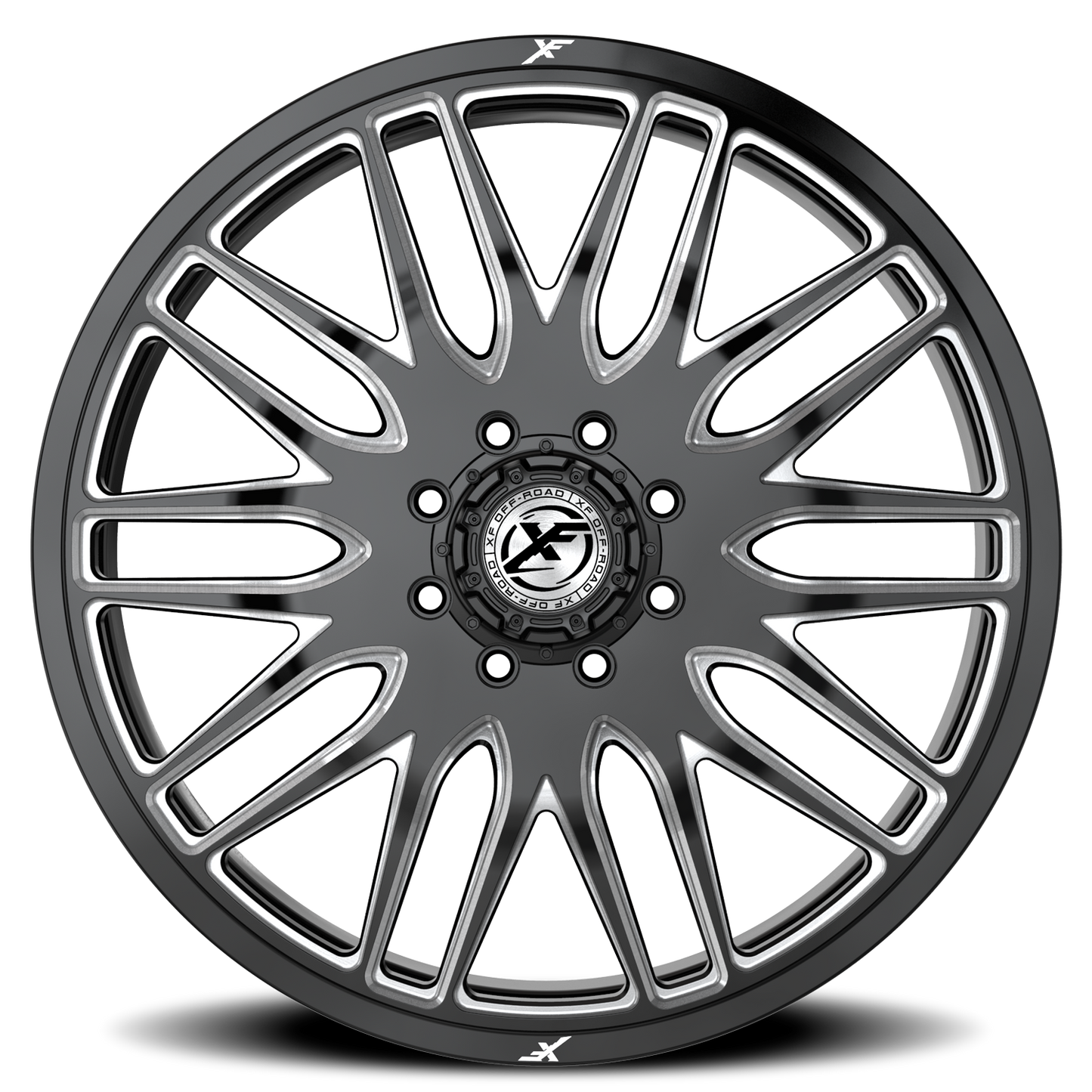 XF OFF-ROAD XF-240 DUALLY 24X8.25 110 8X210 GLOSS BLACK & MILLED