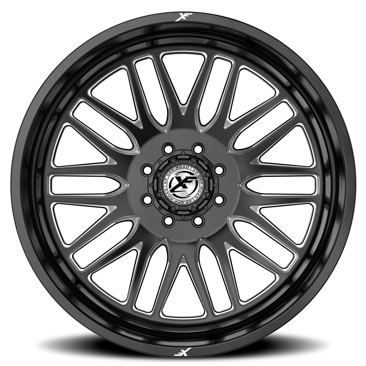 XF OFF-ROAD XF-240 DUALLY 22X8.25 -232 8X210 GLOSS BLACK & MILLED