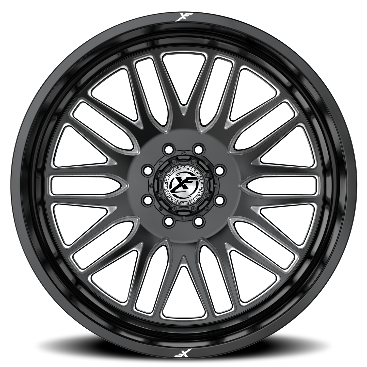 XF OFF-ROAD XF-240 DUALLY 20X8.25 -192 8X210 GLOSS BLACK & MILLED