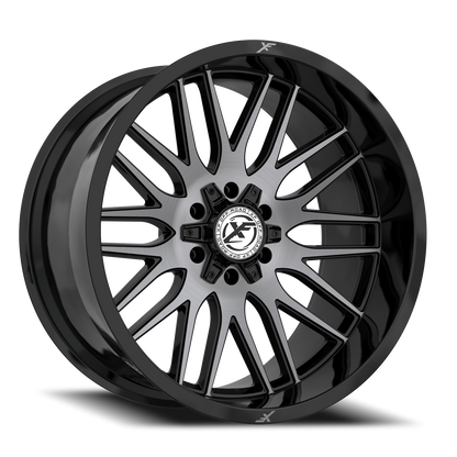 XF OFF-ROAD XF-240 26X12 -44 8X165.1/8X180 GLOSS BLACK & BRUSHED DOUBLE DARK TINT