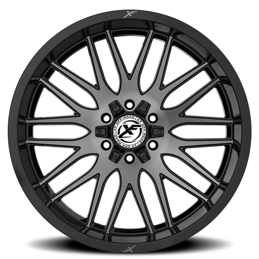 XF OFF-ROAD XF-240 17X9 0 6X135/6X139.7 GLOSS BLACK & BRUSHED DOUBLE DARK TINT
