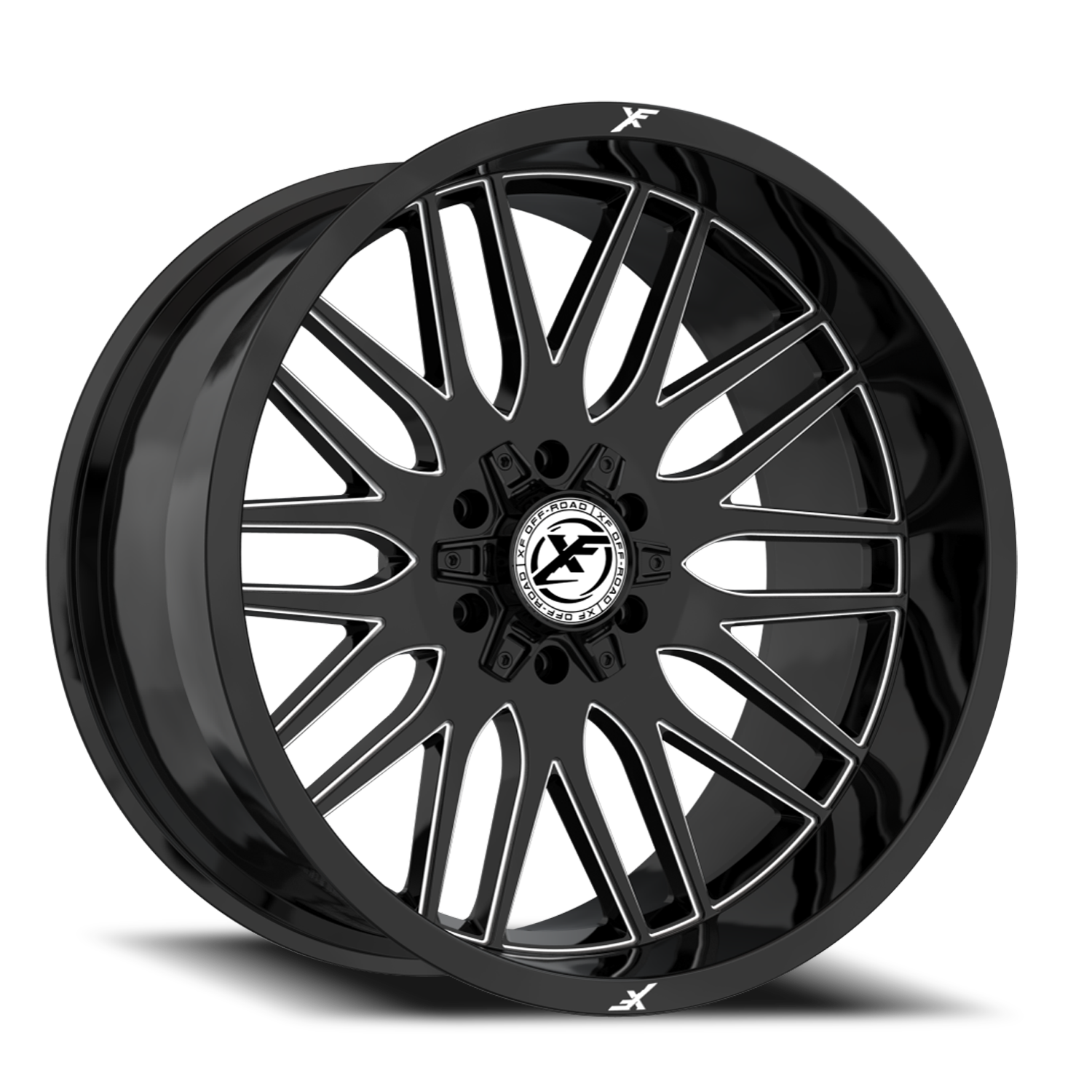 XF OFF-ROAD XF-240 26X14 -76 8X165.1/8X170 GLOSS BLACK & MILLED
