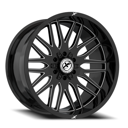XF OFF-ROAD XF-240 22X12 -44 8X165.1/8X170 GLOSS BLACK & MILLED