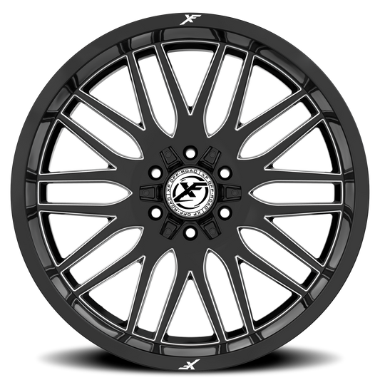 XF OFF-ROAD XF-240 24X12 -44 6X135/6X139.7 GLOSS BLACK & MILLED