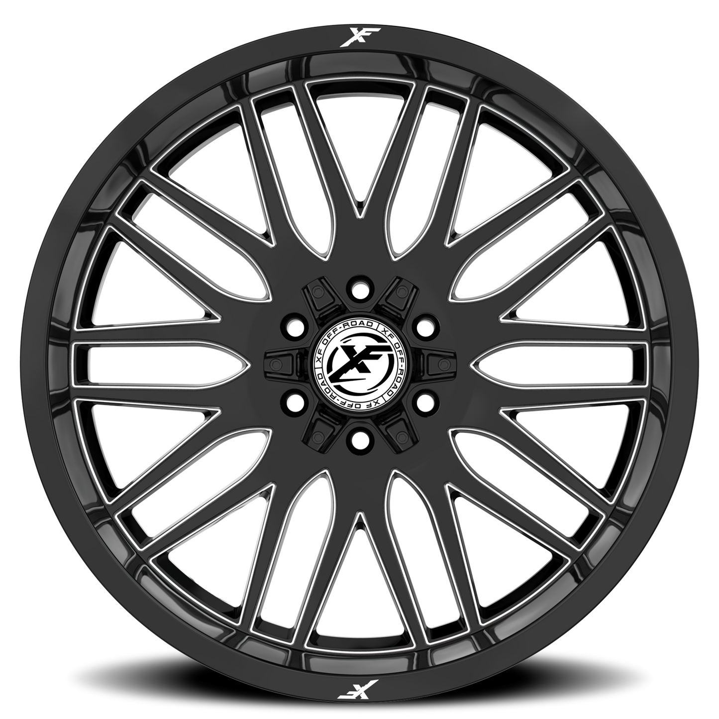 XF OFF-ROAD XF-240 22X12 -44 5X127/5X139.7 GLOSS BLACK & MILLED