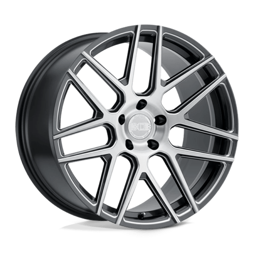 XO MOSCOW 20X10.5 38 5X120 GL-GUNMETAL W/ MILLED SPOKE & BRUSH SILVER FACE