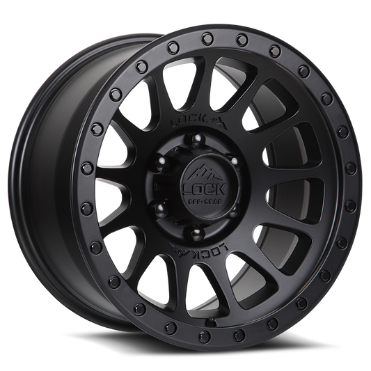 LOCK OFFROAD YOSEMITE 17X9 0 5X127 MATTE BLACK W MATTE BLACK RING