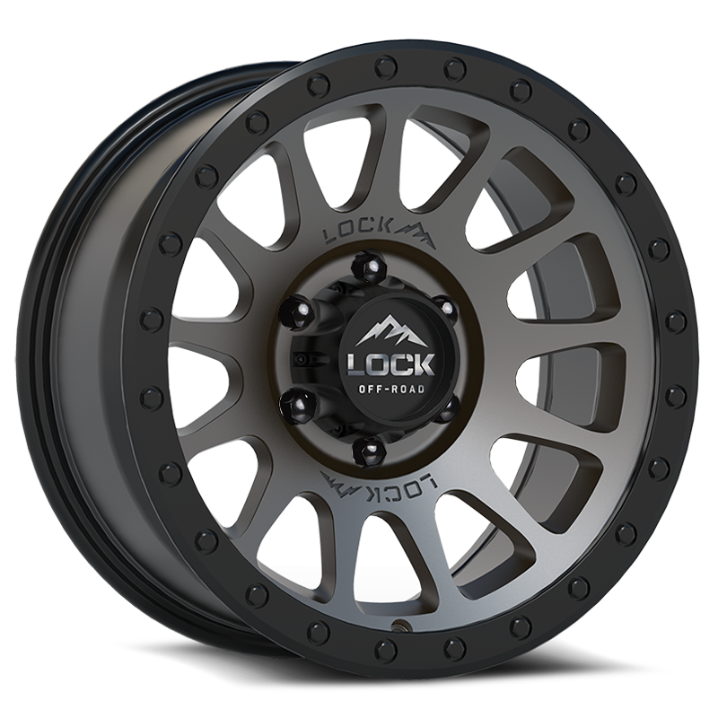 LOCK OFFROAD YOSEMITE 17X9 0 6X139.7 MATTE GREY W MATTE BLACK RING