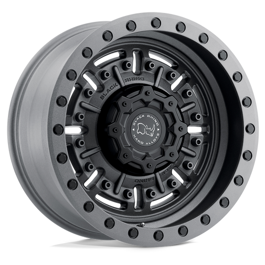 Black Rhino Hard Alloys ABRAMS - 17x9.5 -18mm 8x170 TEXTURED MATTE GUNMETAL Wheel | 1795ABR-88170G25