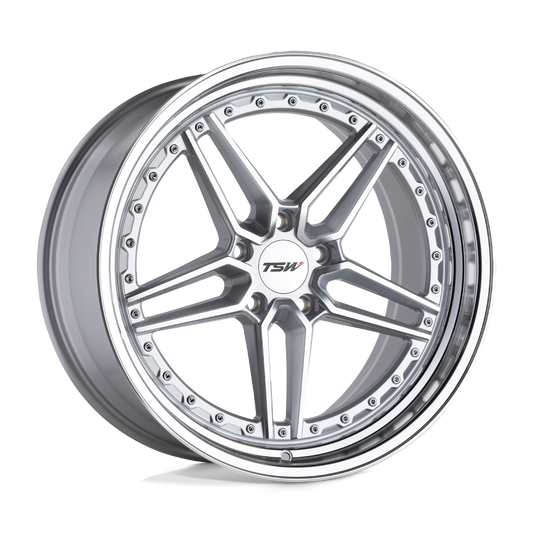 Tsw ASCARI - 20x10.5 40mm 5x112 SILVER W/MIRROR CUT FACE & LIP Wheel | 2005ACR405112S66
