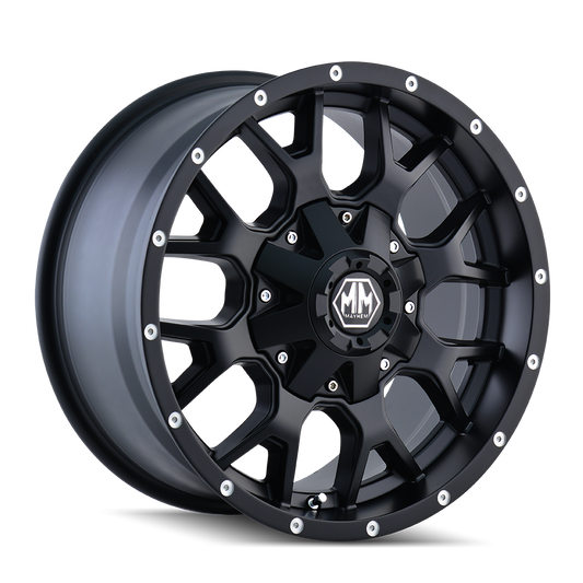 Mayhem Warrior 8015 - 22x12 -44mm 8x170 Matte Black Wheel | 8015-22270B