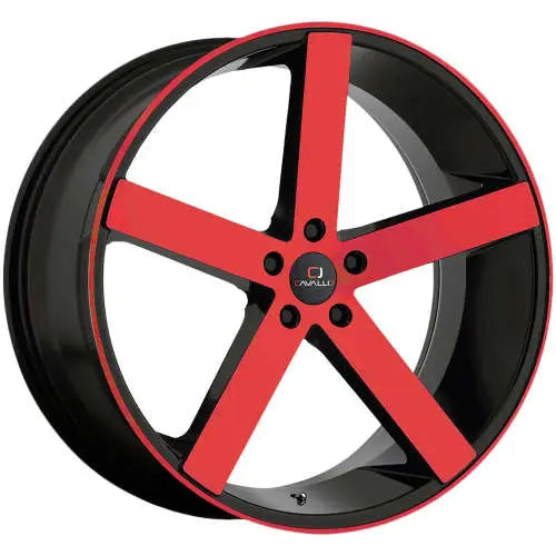 Cavallo CLV-5 20x8.5 35 5x112 Gloss Black & Red Machined CLV-520855112+35BMR-I