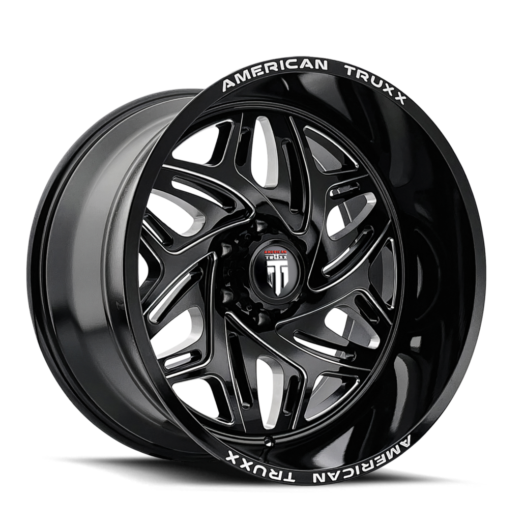 American Truxx AT1914 Euphoria - 20x9 -12mm 5x150 Gloss Black Milled Wheel | AT1914-2950BM