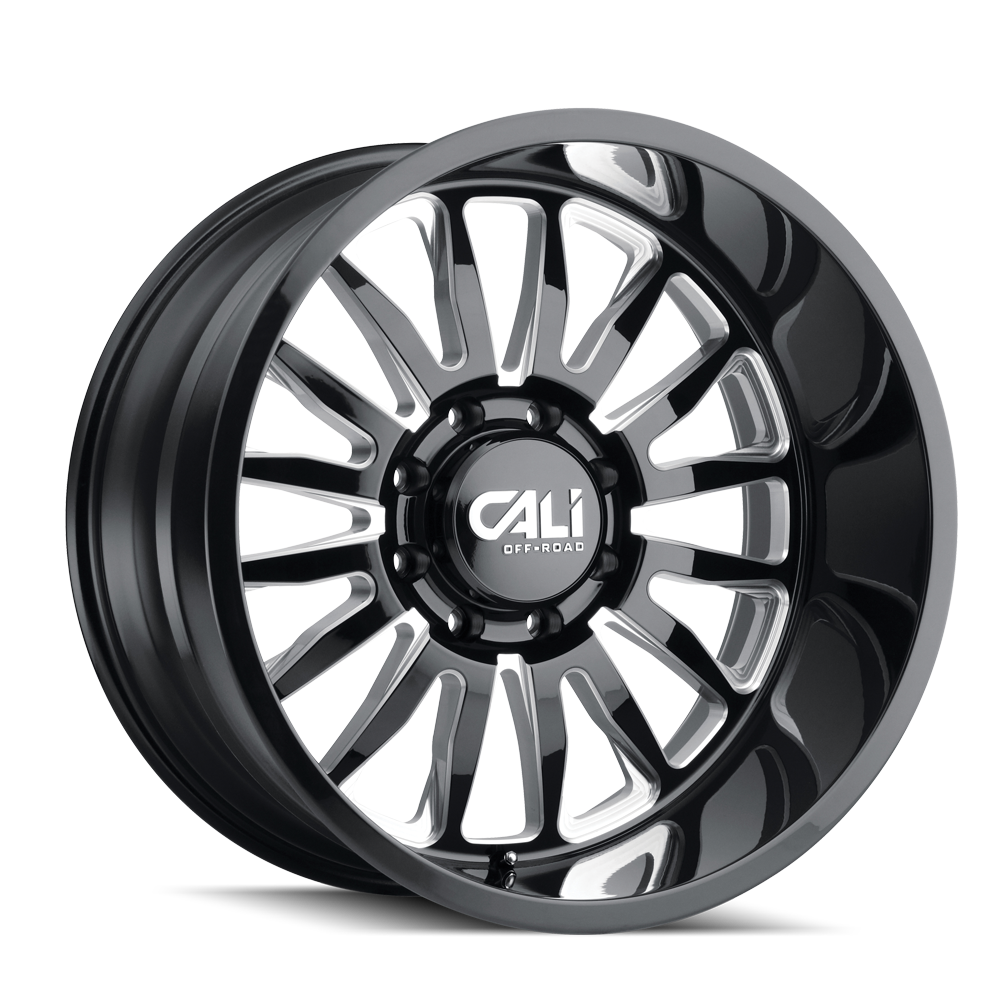 Cali Off-Road 9110 Summit - 20x10 -25mm 6x139.7 (6x5.5) Gloss Black w/ Simulated Beadlock Ring Wheel | 9110-2183GBN