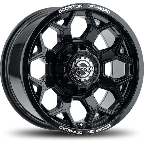 SCORPION DEFENDER 17X9 -12 5X127/5X139.7 GLOSS BLACK