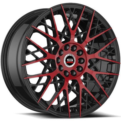 SPEC-1 SP-53 20X8.5 38 5X114.3/5X120 GLOSS BLACK & RED MACHINED
