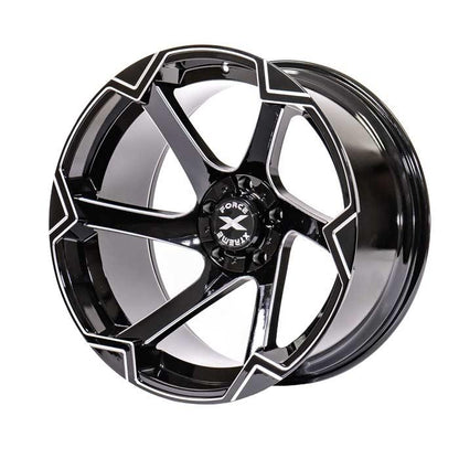 Xtreme Force XF-11 20x10 -25 6x139.7 (6x5.5)/6x135 Black and Milled (right)