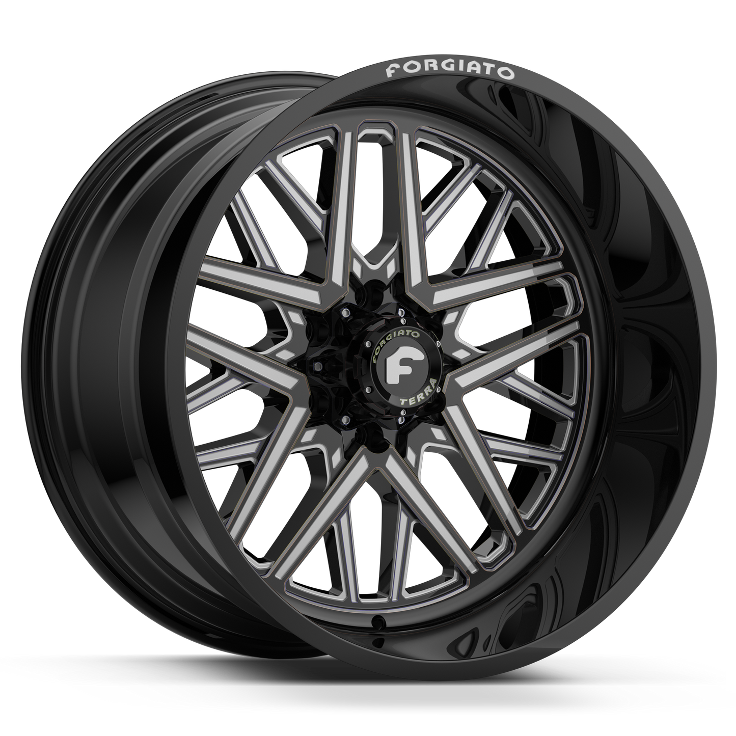 FORGIATO FLOW TERRA 003 24x14 -76 6x5.5 (6x139.7) GLOSS BLACK MILLED - Chevy