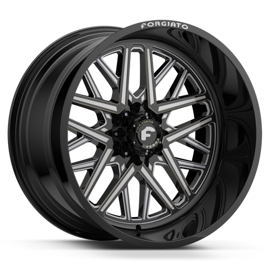 FORGIATO FLOW TERRA 003 24x14 -76 6x5.5 (6x139.7) GLOSS BLACK MILLED - Chevy