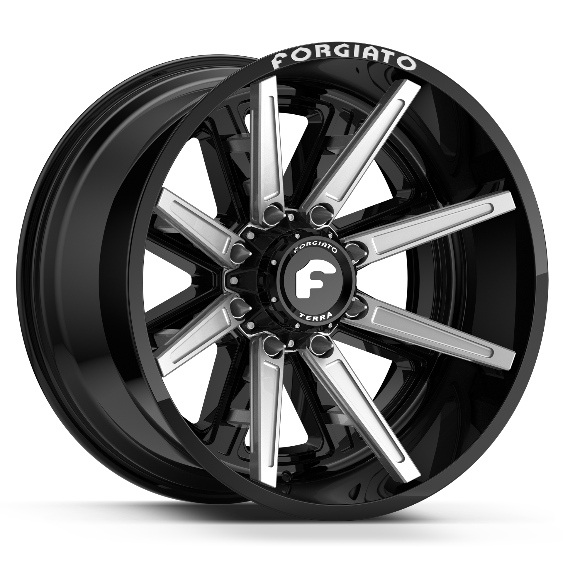 24x12 -44 5X127/139.7 FORGIATO FLOW TERRA 005 Gloss Black/Machined - Wheels | Rims